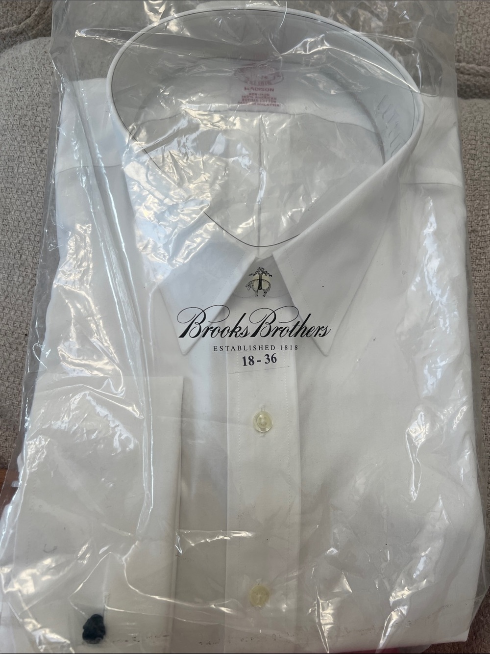 Brooks Brothers White Men's Dress Shirt - Point Collar non iron